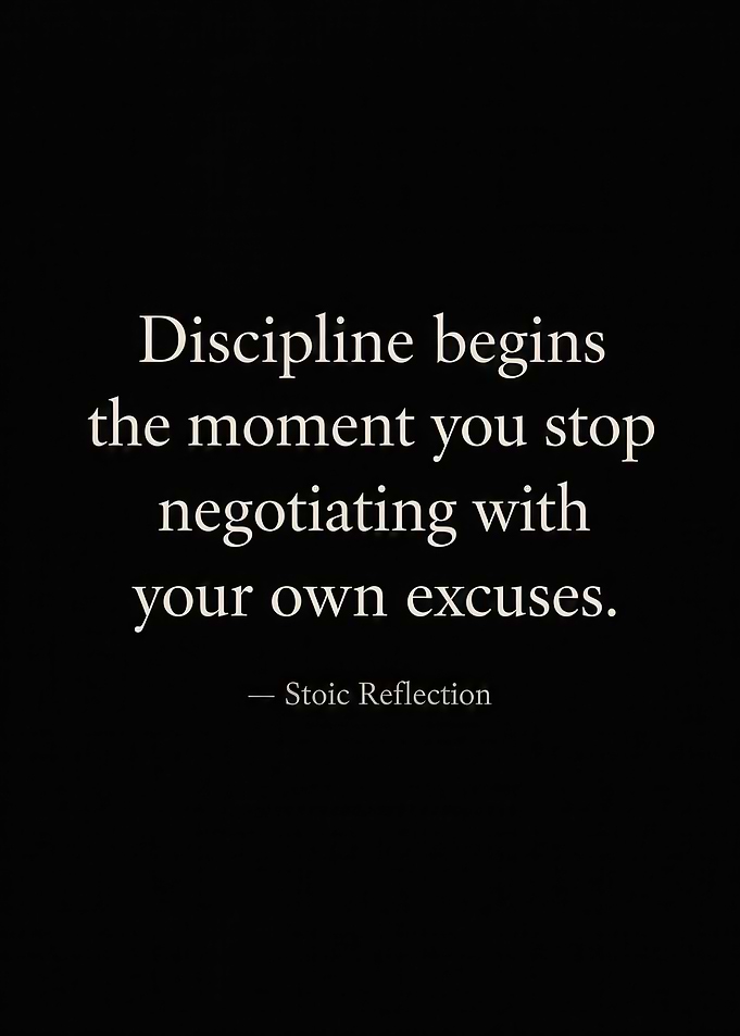 Stoic Discipline Inspirational Quote Poster