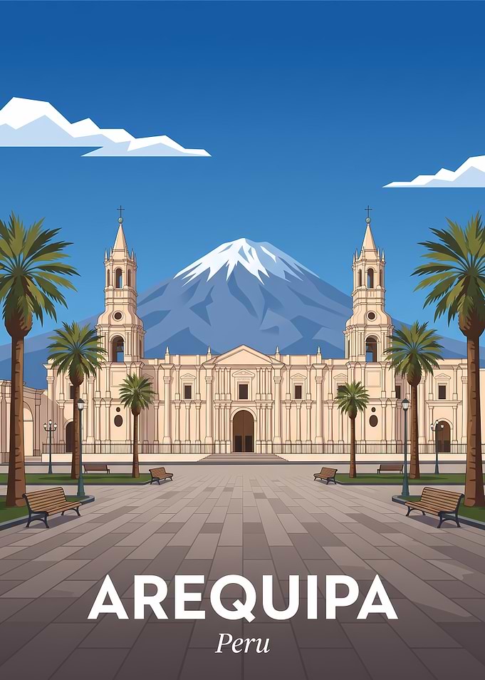 Arequipa Peru Travel Poster