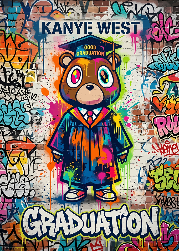Kanye West Graduation Bear Graffiti Art