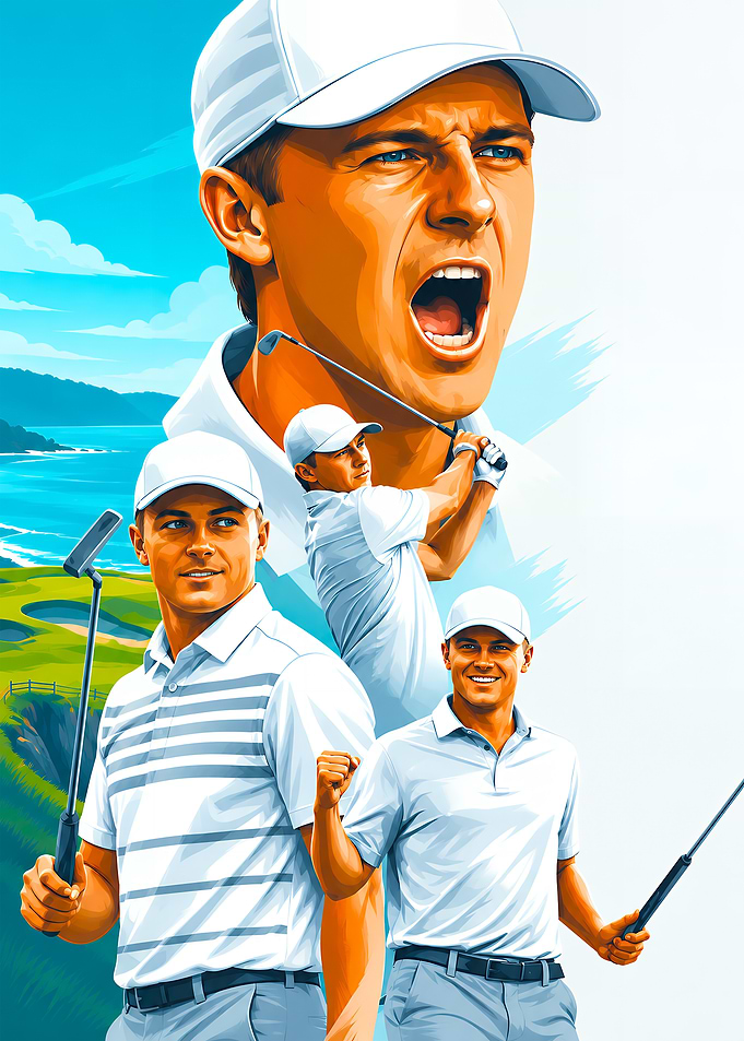 Jordan Spieth Golf Tribute Illustration