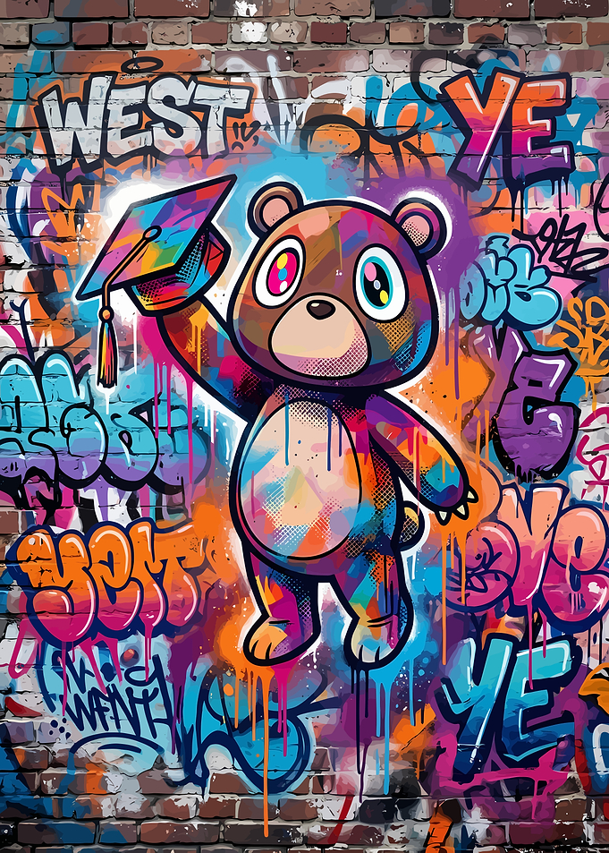 Kanye West Graduation Bear Graffiti Art
