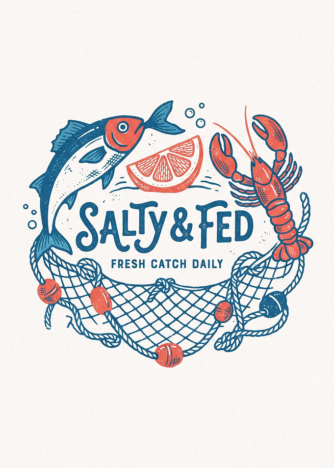 Salty & Fed Seafood Logo