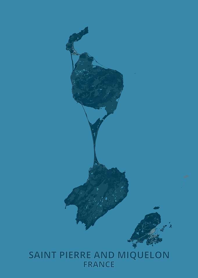 Saint Pierre and Miquelon Map Poster