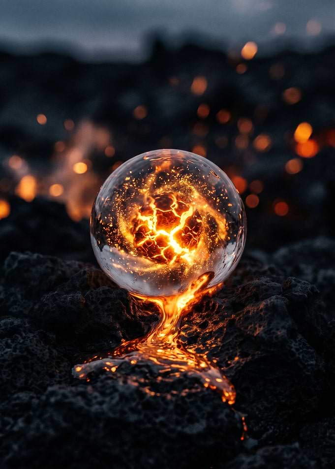 Molten Lava Crystal Sphere