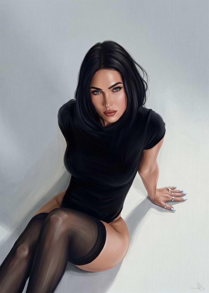 Megan Fox Painting Portrait