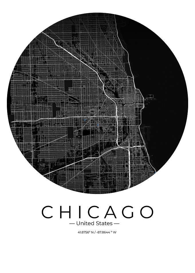 Chicago City Map Minimalist Poster