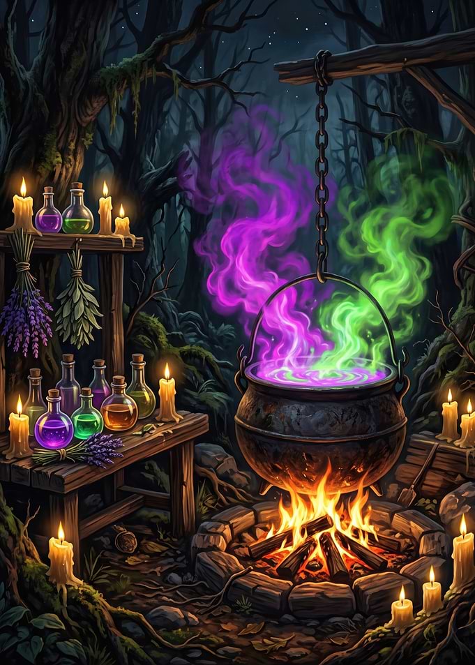 Witch's Cauldron in Enchanted Forest