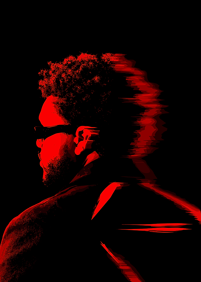 The Weeknd Red Silhouette Portrait