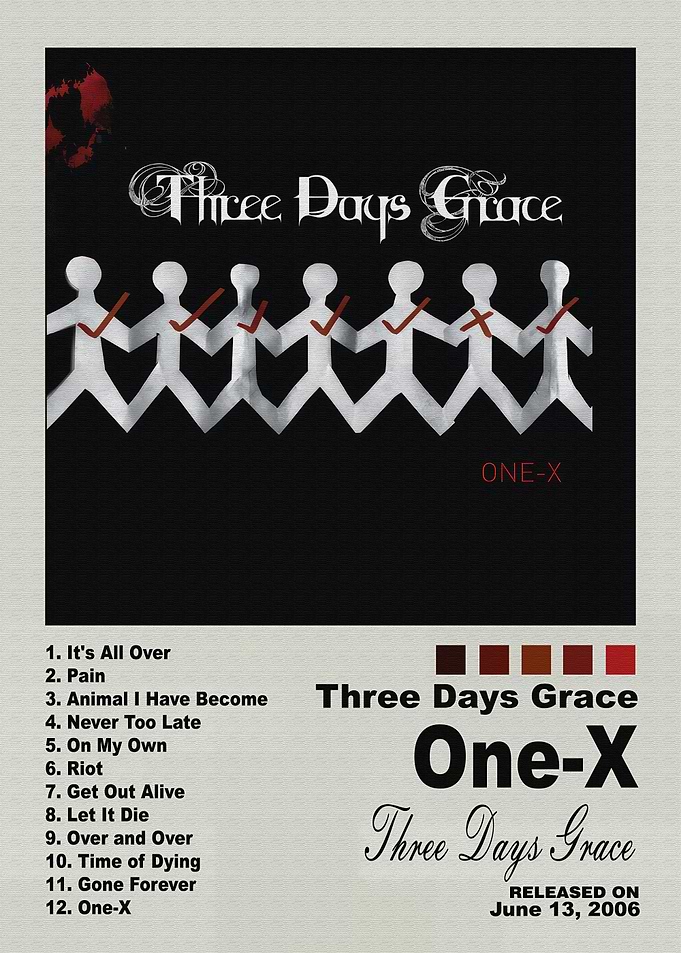 Three Days Grace One-X Album Poster