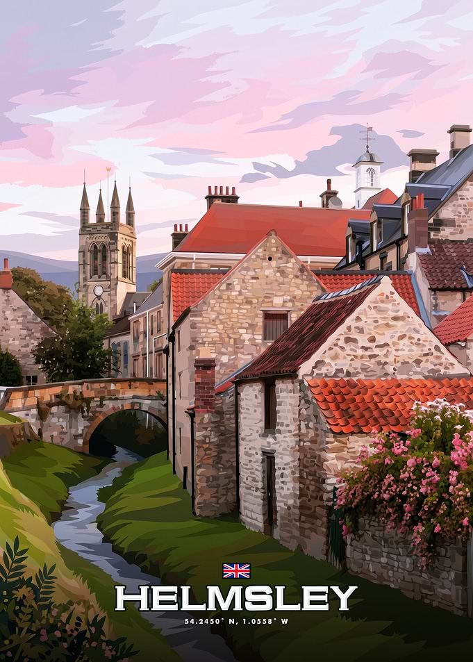 Helmsley England Travel Poster