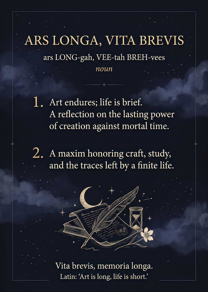 Ars Longa Vita Brevis Definition Poster
