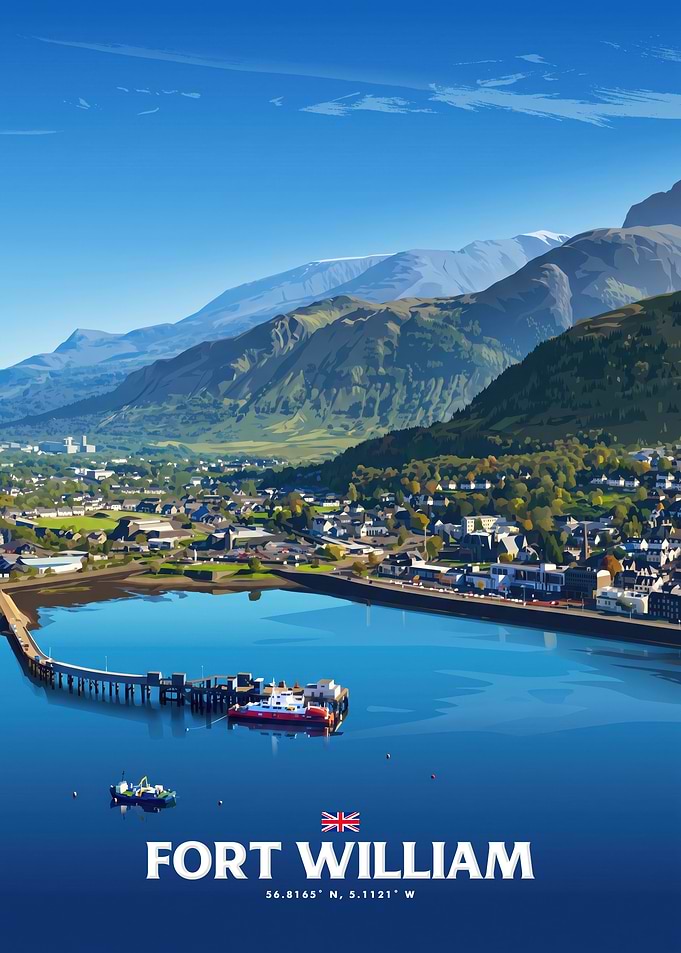 Fort William Scotland Travel Poster