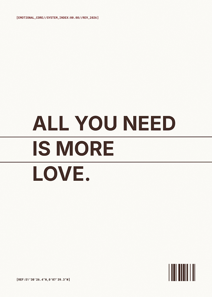 All you need is love Swiss typography minimalism Poster