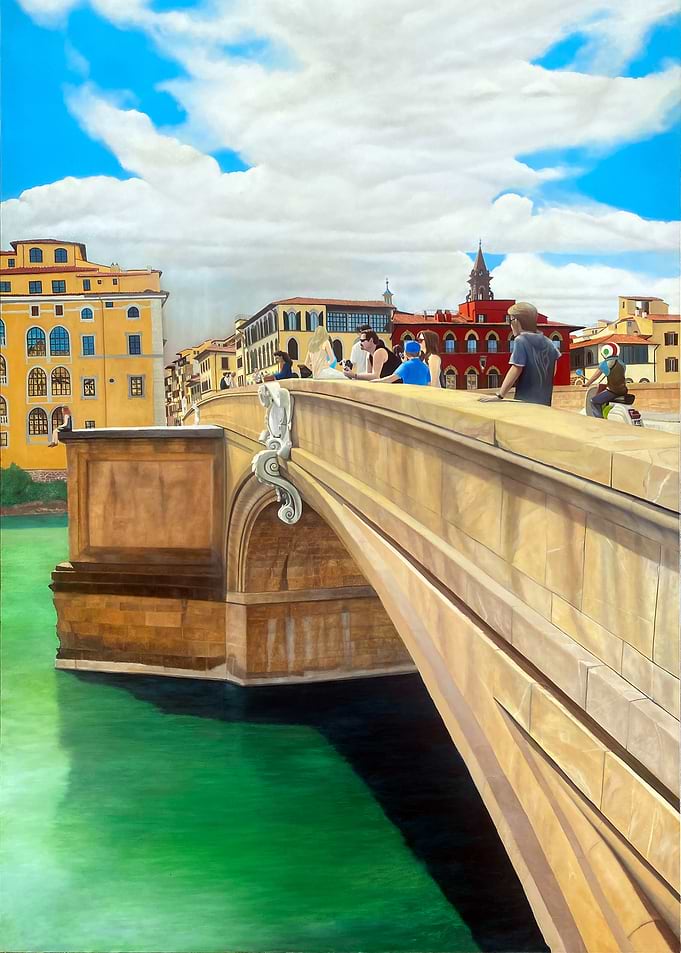 Painting of Santa Trinita Bridge Florence