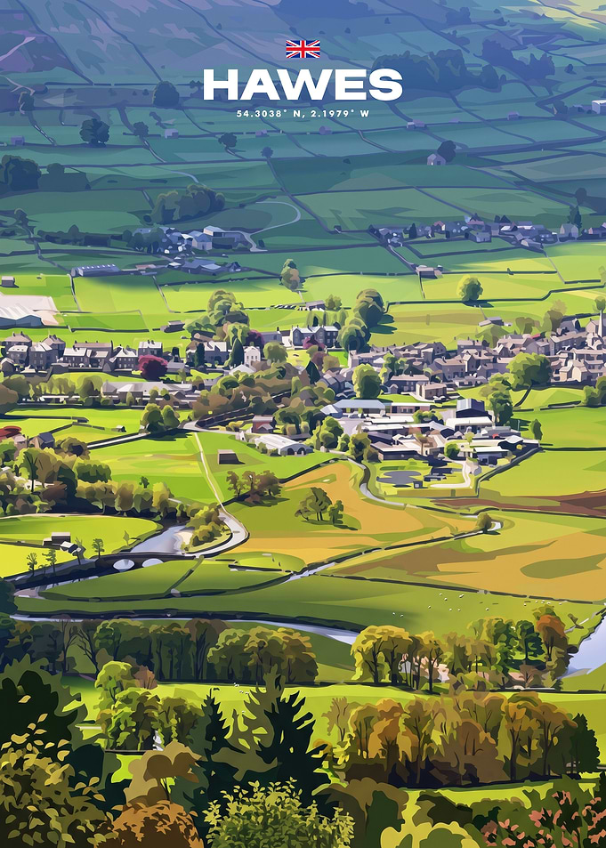 Hawes Yorkshire Dales Travel Poster