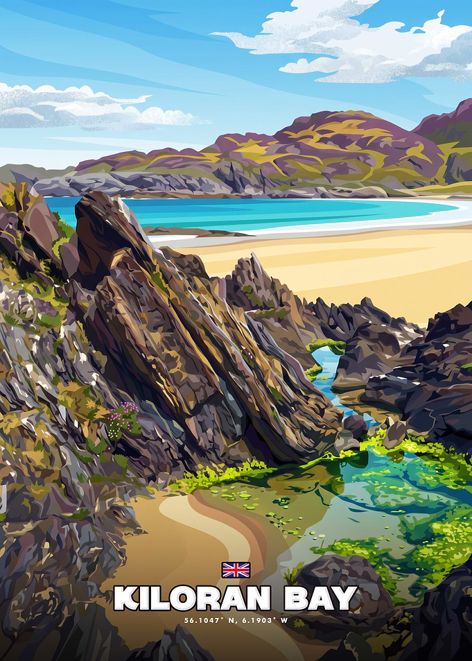Kiloran Bay Travel Poster