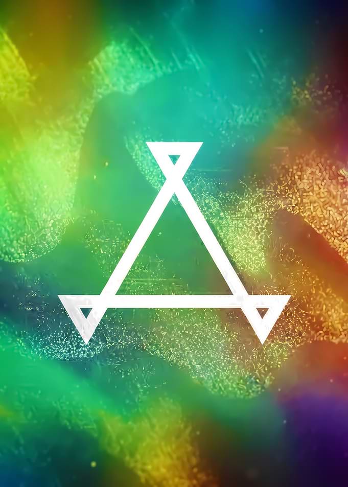 Abstract Triangle Symbol on Colorful Background