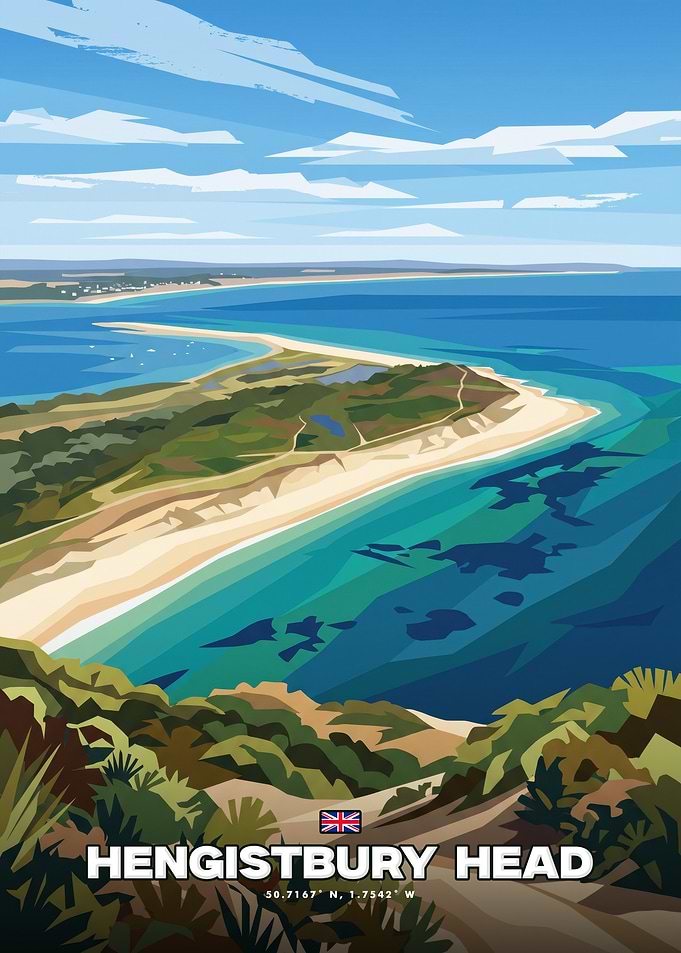 Hengistbury Head Travel Poster