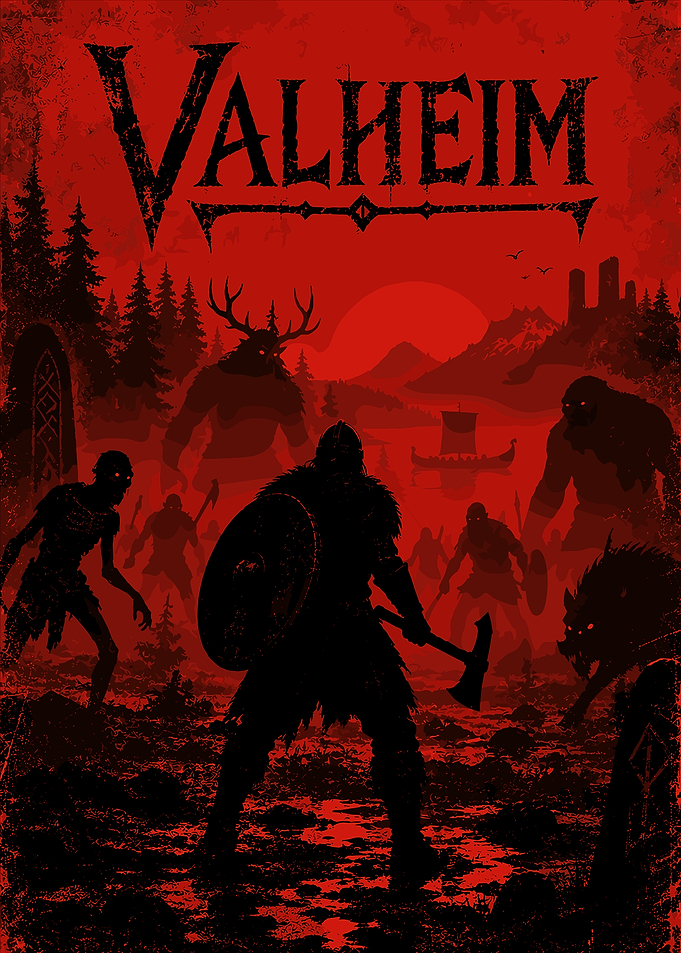 Valheim Viking Survival Game Poster