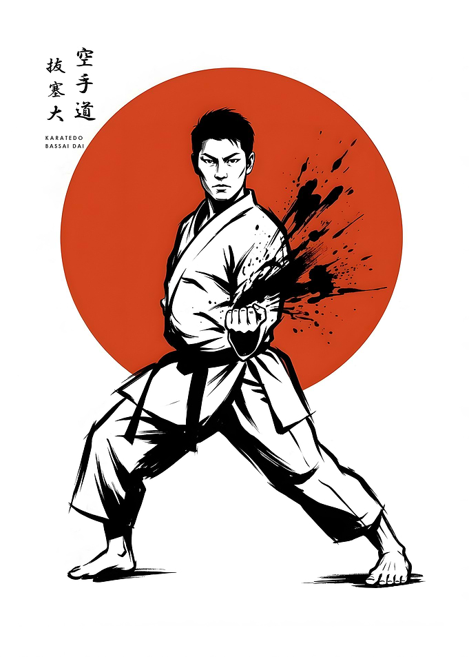 Karate Bassai Dai Martial Arts Illustration