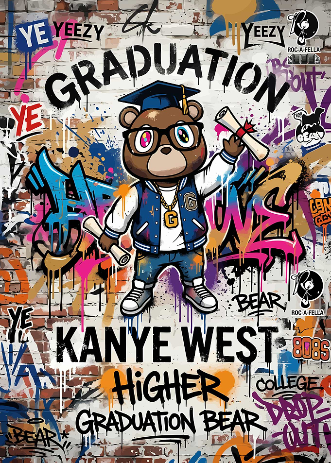 Kanye West Graduation Bear Graffiti Art