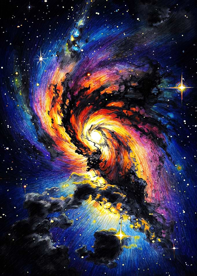 Vibrant Spiral Galaxy Cosmic Art