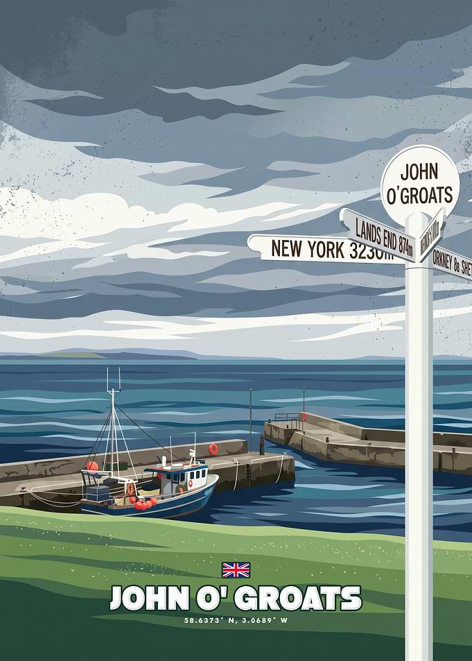 John O' Groats Travel Poster