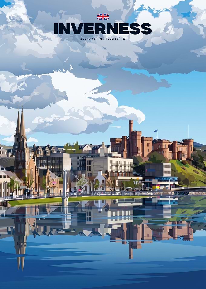 Inverness Scotland Travel Poster