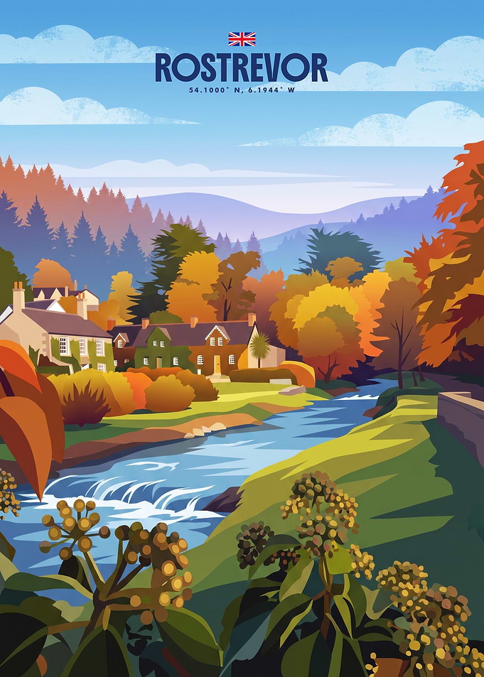 Rostrevor Northern Ireland Travel Poster