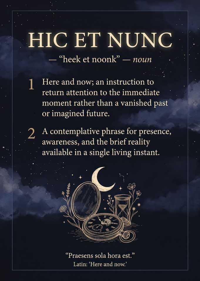 Hic Et Nunc Inspirational Poster