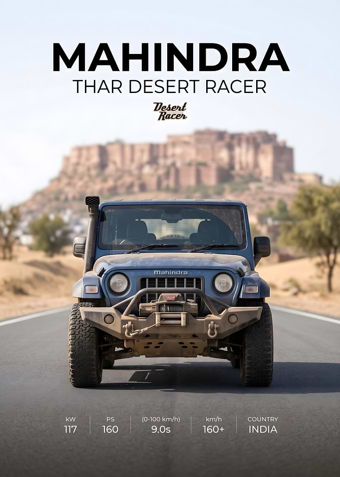 Mahindra Thar Desert Racer Poster