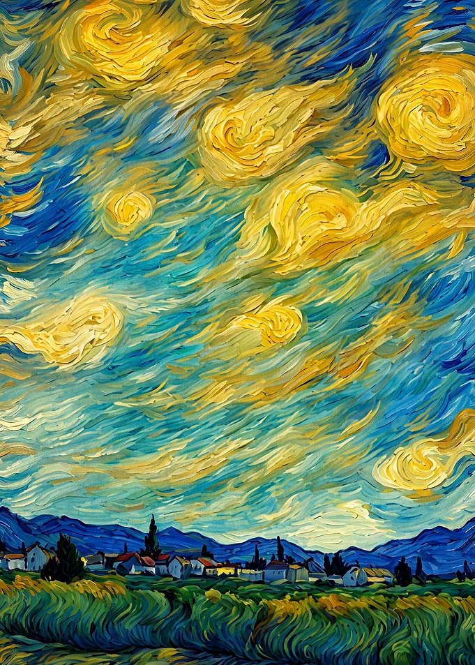 Starry Sky Night Swirls Poster