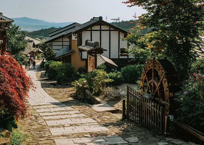 Traditional Japanese Village Path - Magome, Japan