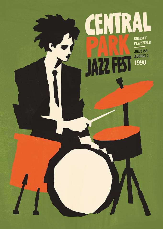 Central Park Jazz Fest 1990 Poster
