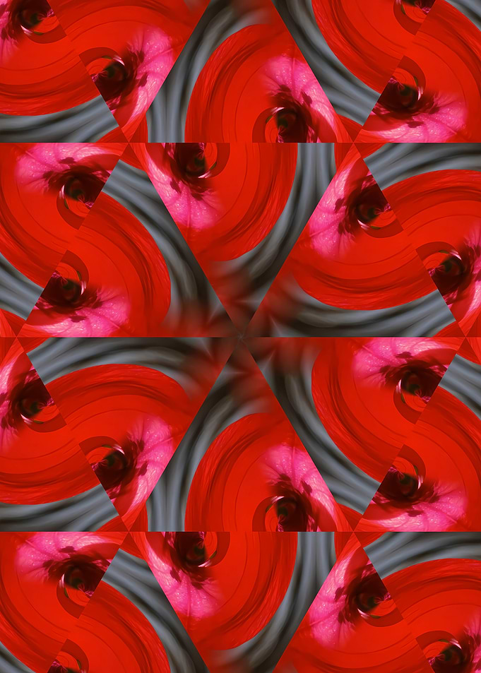 Abstract Red Kaleidoscope Pattern