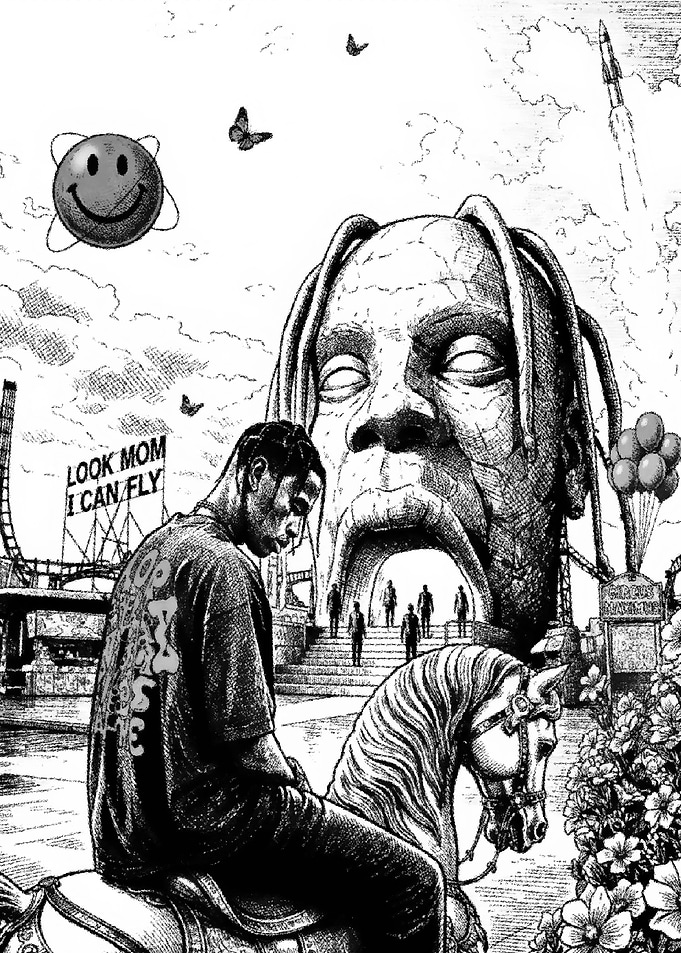 Travis Scott Astroworld Surreal Illustration