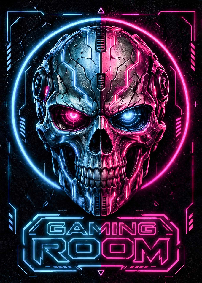 Cyberpunk Skull Gaming Room