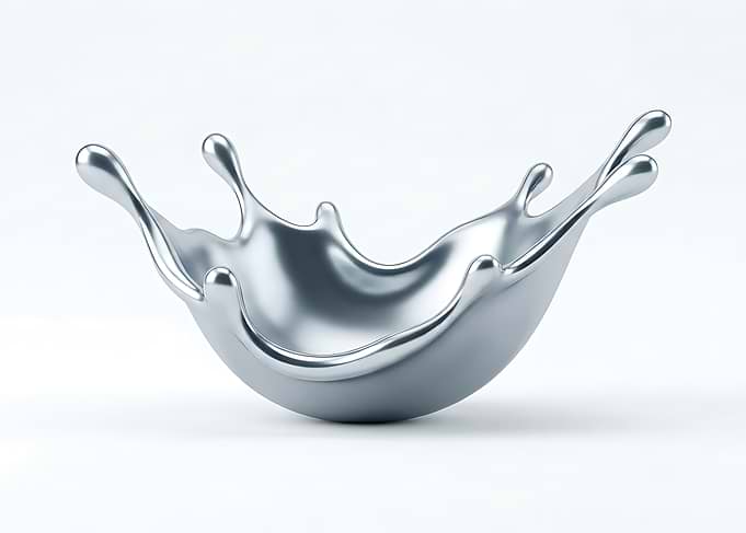 Abstract Silver Liquid Splash