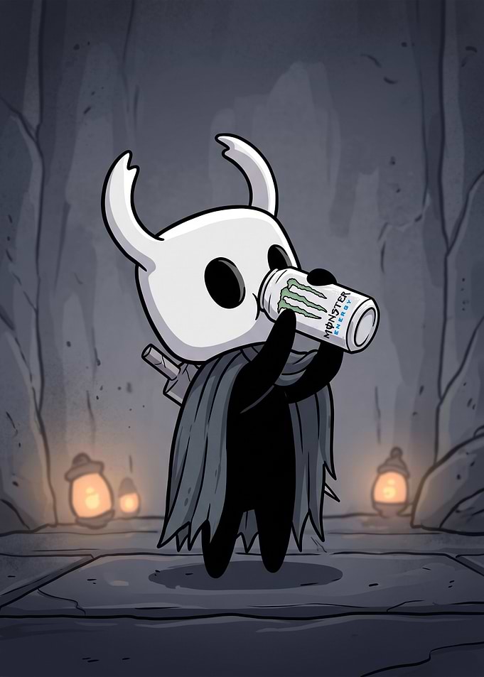 Hollow Knight drinks Monster Energy Art