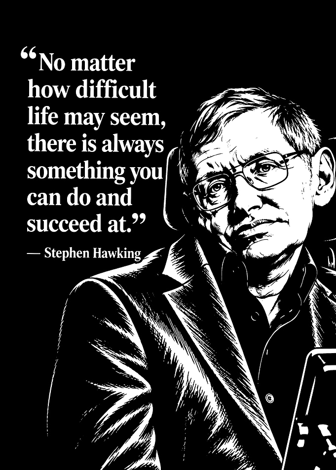 Stephen Hawking Inspirational Quote Poster