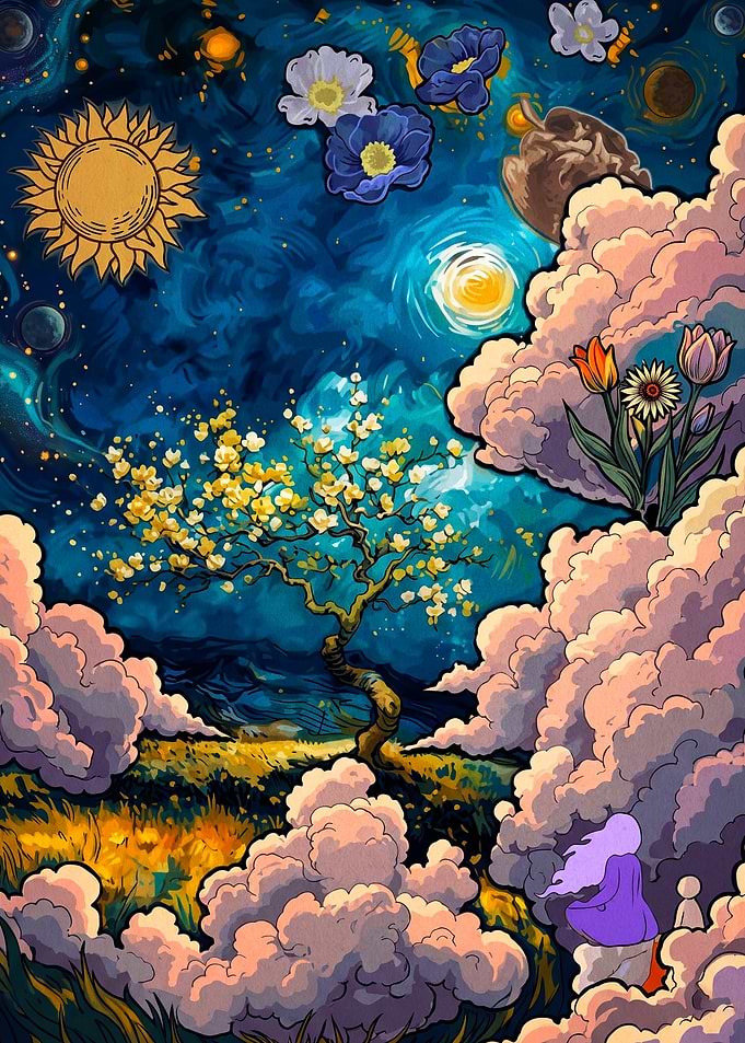 Cosmic Dreamscape Surreal Poster