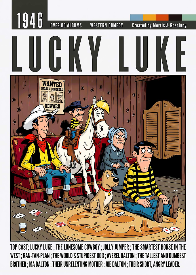 Lucky Luke Comic Poster
