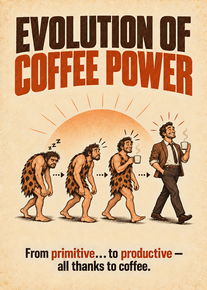 Evolution of Coffee Power Poster
