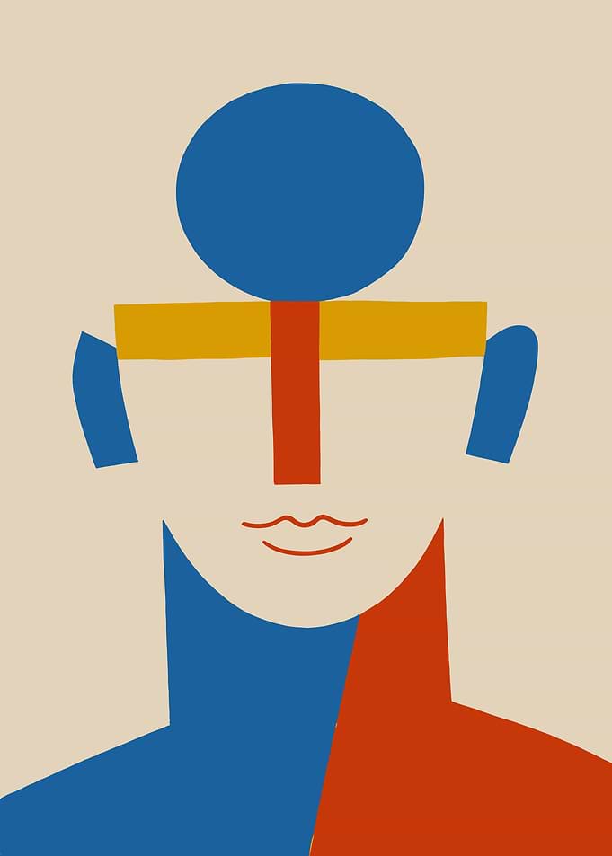 Abstract Minimalist Geometric Face Portrait