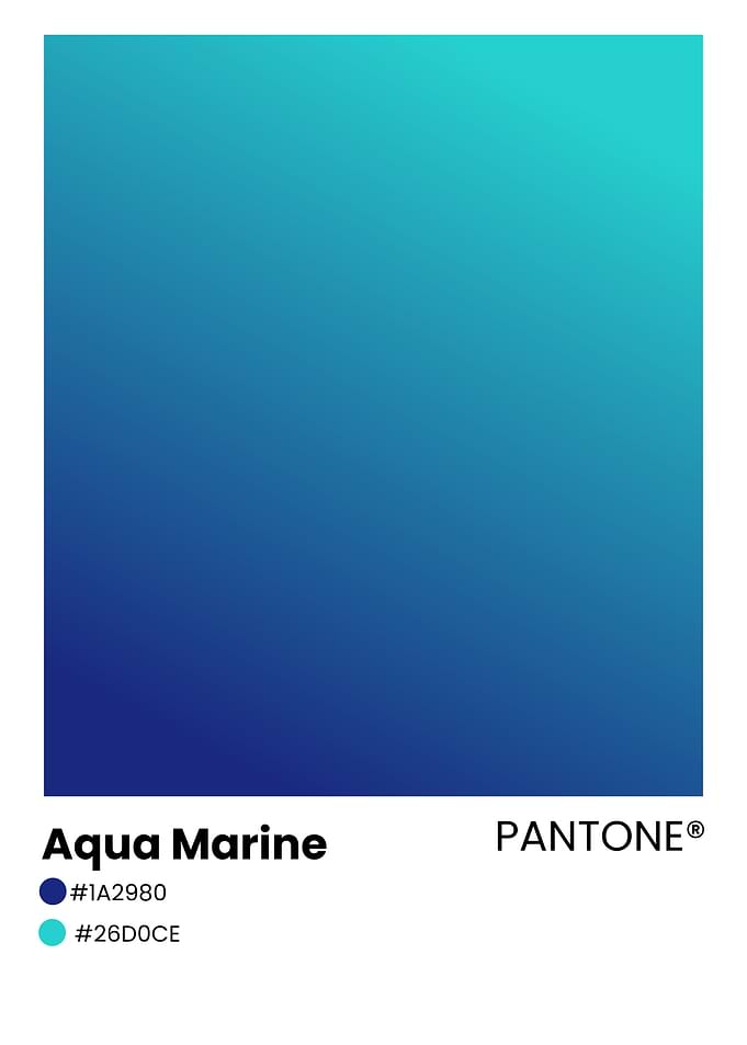 Pantone Aqua Marine Color Gradient Swatch