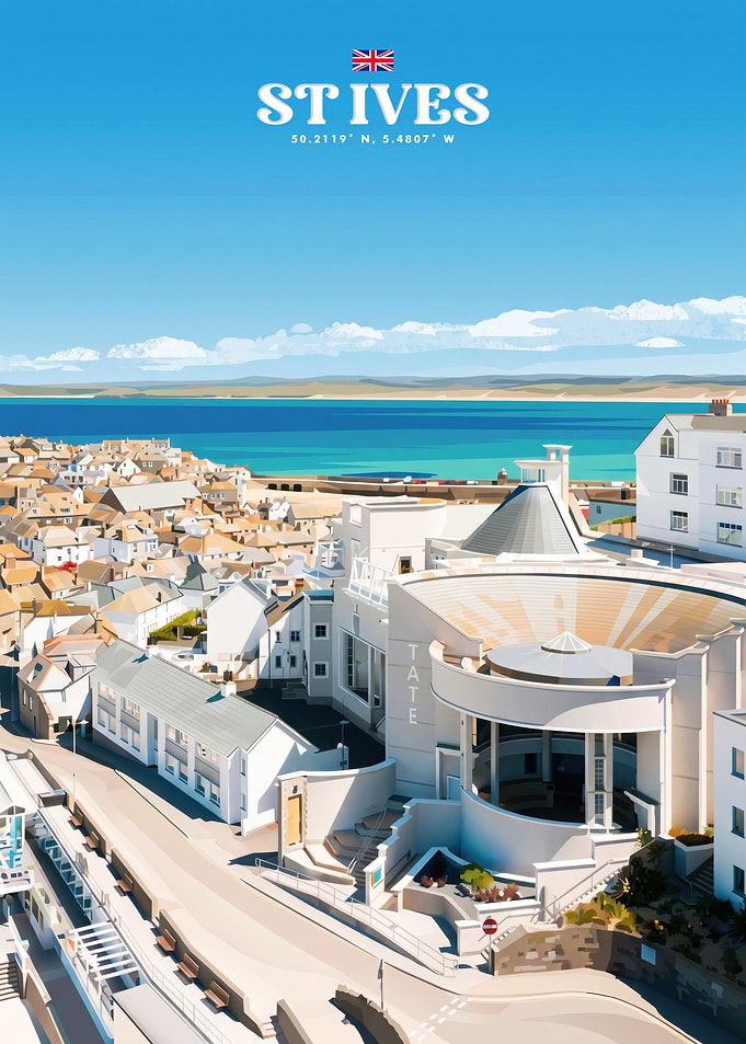 St Ives Tate Gallery Travel Poster