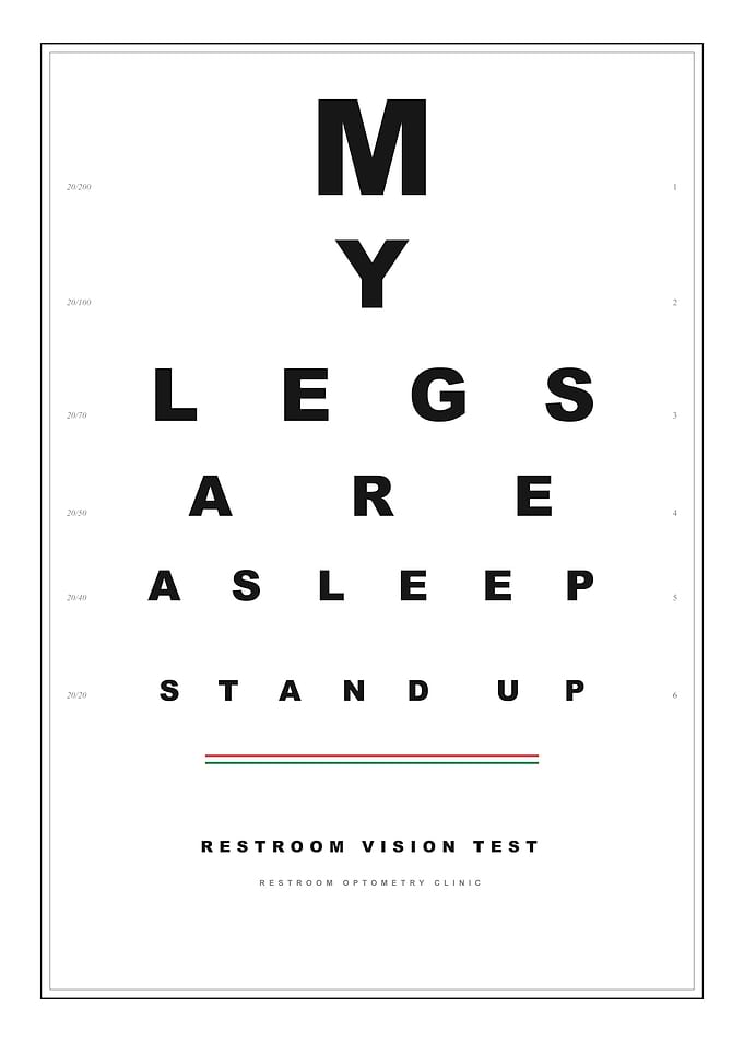 Funny Restroom Vision Test Poster