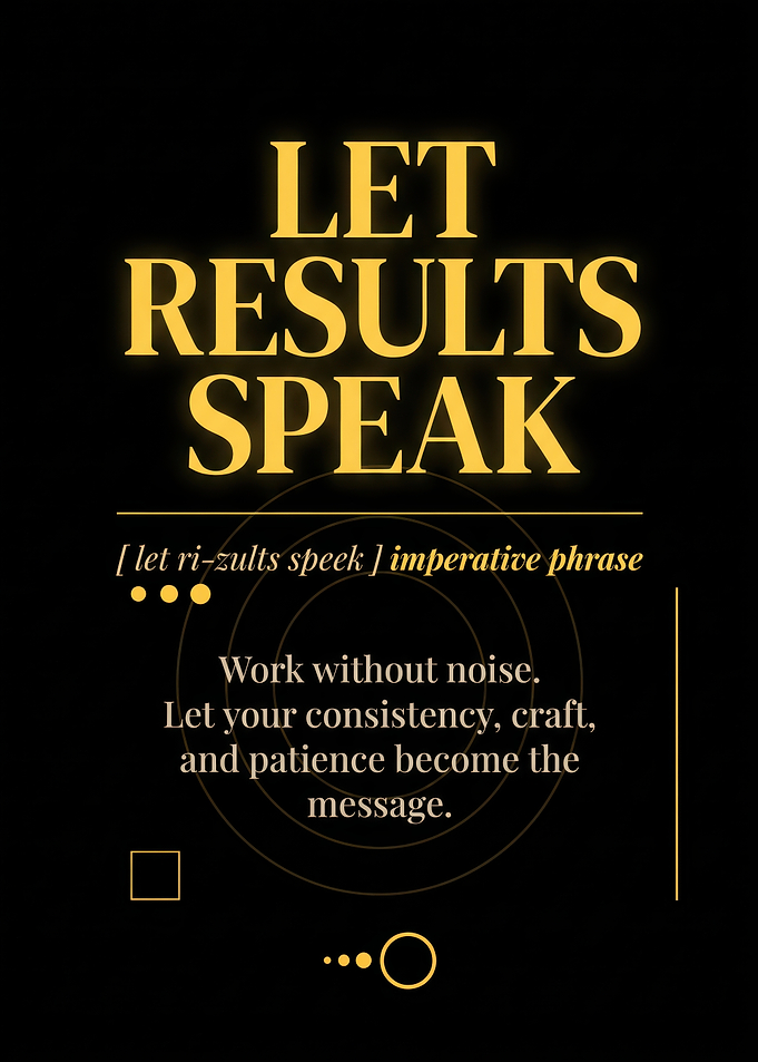 Let Results Speak Inspirational Quote Poster