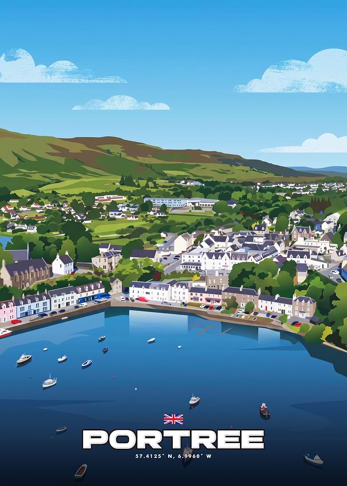 Portree Isle of Skye Travel Poster
