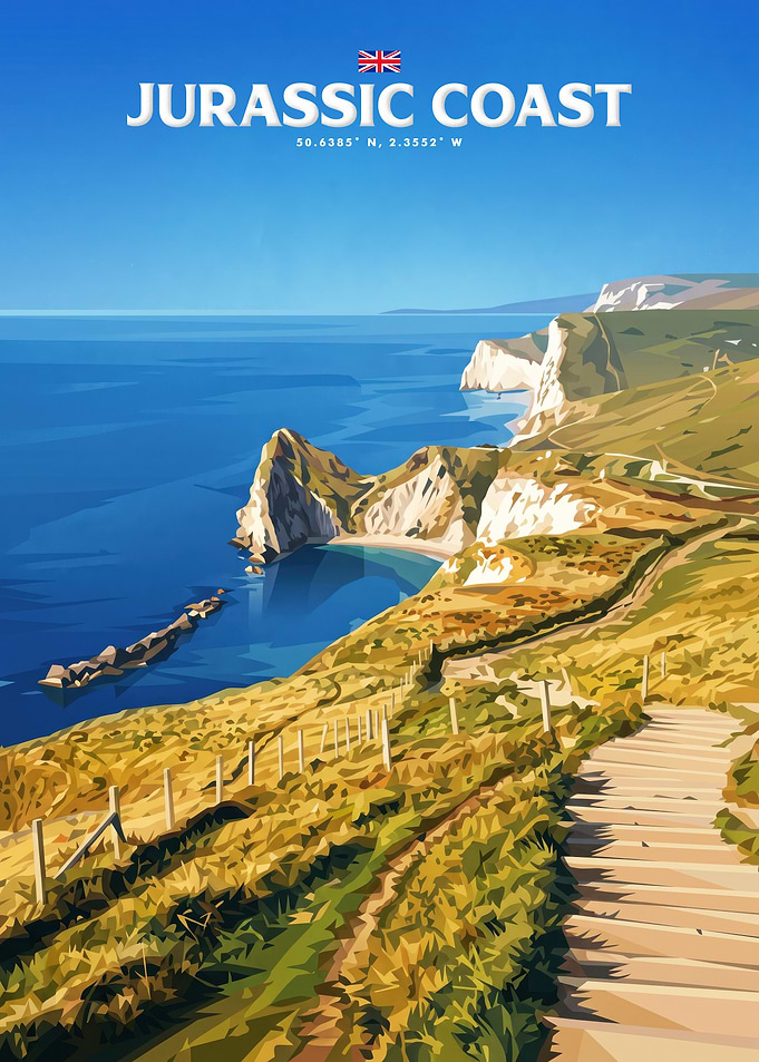Jurassic Coast Travel Poster